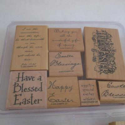 Various Easter Wood Rubber Stamps Craft Card Art Making Wooden Stamps