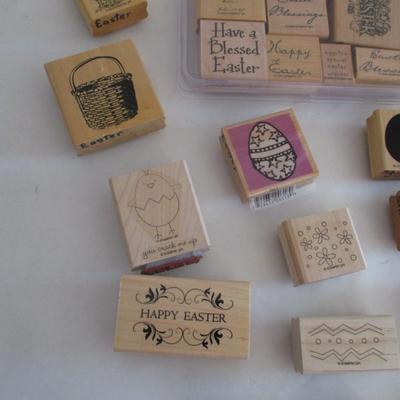 Various Easter Wood Rubber Stamps Craft Card Art Making Wooden Stamps