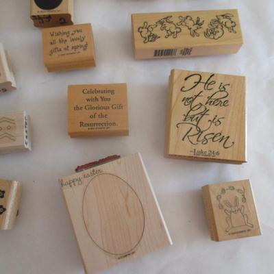 Various Easter Wood Rubber Stamps Craft Card Art Making Wooden Stamps