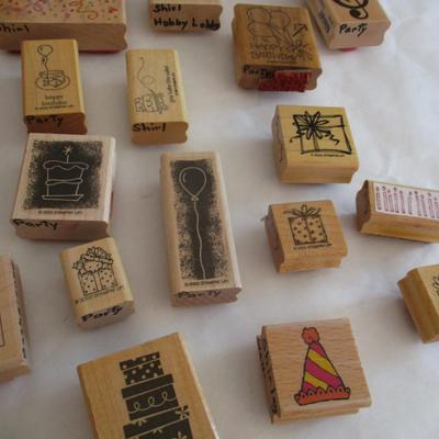 Various Party Wood Rubber Stamps Craft Card Art Making Wooden Stamps