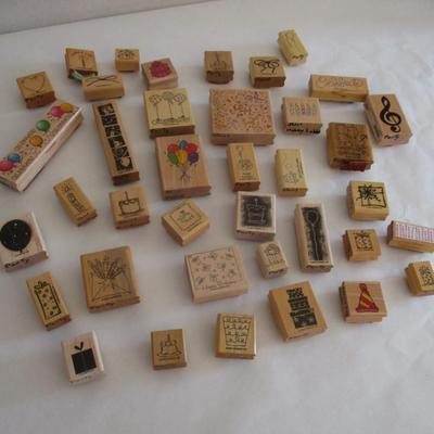 Various Party Wood Rubber Stamps Craft Card Art Making Wooden Stamps