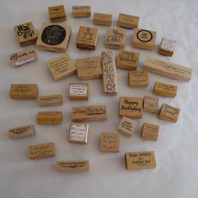 Various Happy Birthday Wood Rubber Stamps Craft Card Art Making Wooden Stamps