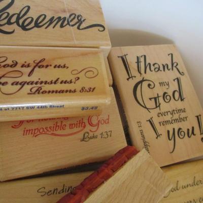 Various Religious Words Wood Rubber Stamps Craft Card Art Making Wooden Stamps