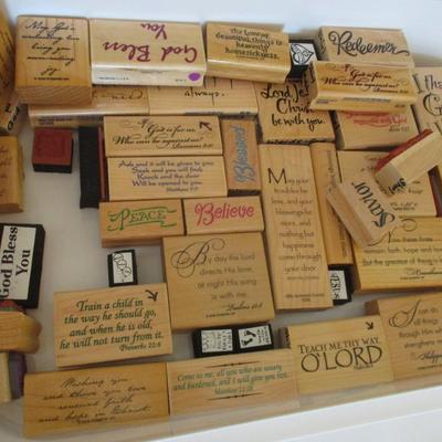 Various Religious Words Wood Rubber Stamps Craft Card Art Making Wooden Stamps