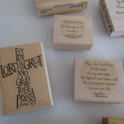 Various Religious Words Wood Rubber Stamps Craft Card Art Making Wooden Stamps