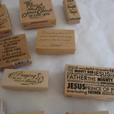 Various Religious Words Wood Rubber Stamps Craft Card Art Making Wooden Stamps