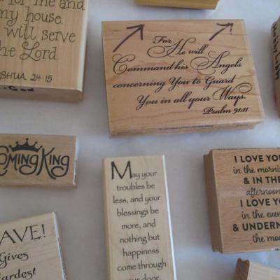 Various Religious Words Wood Rubber Stamps Craft Card Art Making Wooden Stamps