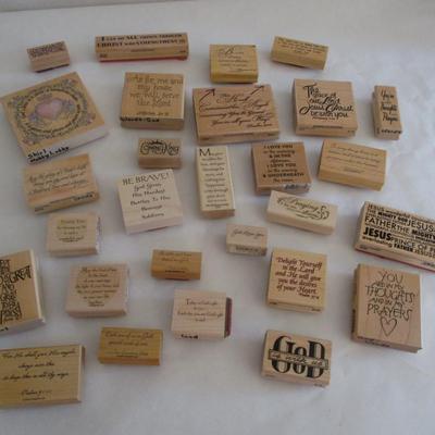 Various Religious Words Wood Rubber Stamps Craft Card Art Making Wooden Stamps