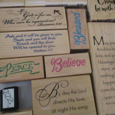 Various Religious Words Wood Rubber Stamps Craft Card Art Making Wooden Stamps