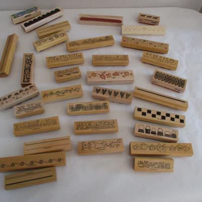 Various Borders Wood Rubber Stamps Craft Card Art Making Wooden Stamps (see all pictures)