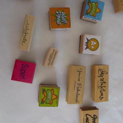 Various Wood Rubber Stamps Craft Card Art Making Wooden Stamps