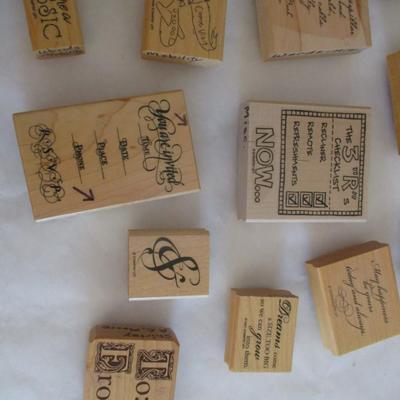 Various Wood Rubber Stamps Craft Card Art Making Wooden Stamps