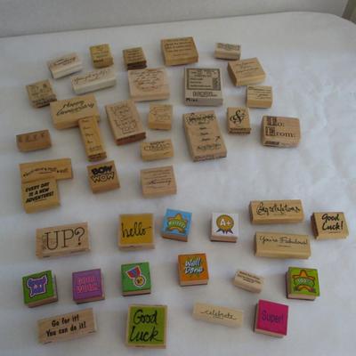 Various Wood Rubber Stamps Craft Card Art Making Wooden Stamps