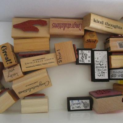 Various Wood Rubber Stamps Craft Card Art Making Wooden Stamps