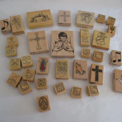 Various Religious Words Wood Rubber Stamps Craft Card Art Making Wooden Stamps