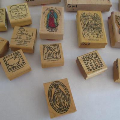 Various Religious Words Wood Rubber Stamps Craft Card Art Making Wooden Stamps
