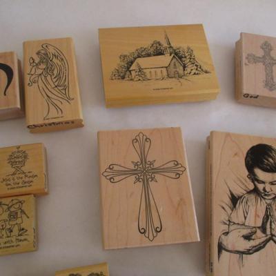 Various Religious Words Wood Rubber Stamps Craft Card Art Making Wooden Stamps