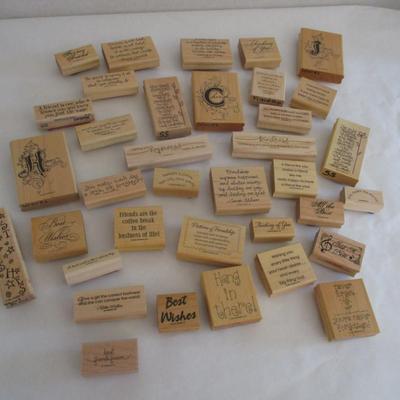 Various Best Wishes Friendship Wood Rubber Stamps Craft Card Art Making Wooden Stamps (see all pictures)