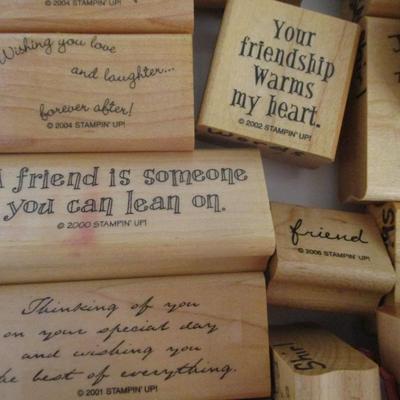 Various Best Wishes Friendship Wood Rubber Stamps Craft Card Art Making Wooden Stamps (see all pictures)