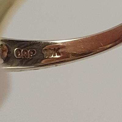 10 Karat Yellow Gold Emerald and Diamond Ring- Size 7 1/2- Approx Total Weight 4.1 Grams (#54)