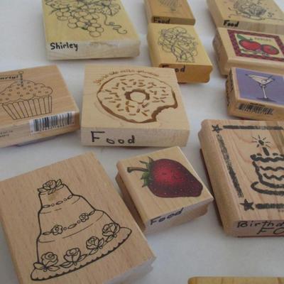 Various Food Wood Rubber Stamps Craft Card Art Making Wooden Stamps (see all pictures)