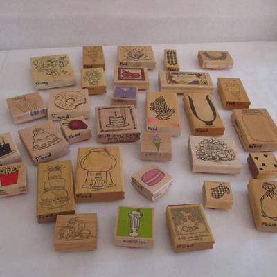 Various Food Wood Rubber Stamps Craft Card Art Making Wooden Stamps (see all pictures)