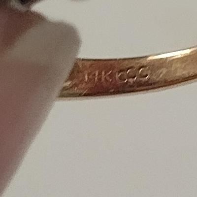 14 Karat Yellow Gold Diamond Ring- Size 7 1/2- Approx Total Weight 4.6 Grams (#55)