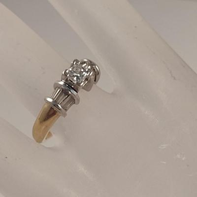 14 Karat Yellow Gold Diamond Ring- Size 7 1/2- Approx Total Weight 4.6 Grams (#55)