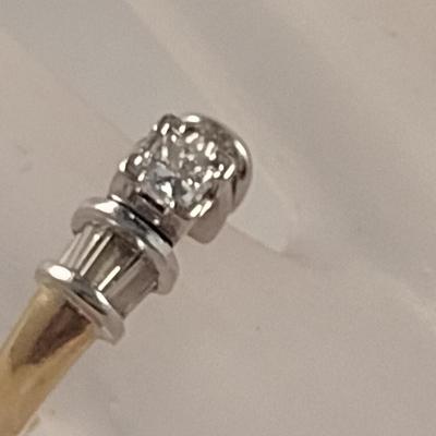 14 Karat Yellow Gold Diamond Ring- Size 7 1/2- Approx Total Weight 4.6 Grams (#55)