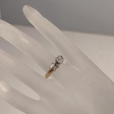 14 Karat Yellow Gold Diamond Ring- Size 7 1/2- Approx Total Weight 4.6 Grams (#55)
