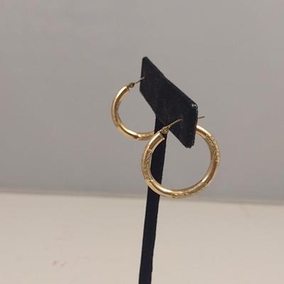 10 Karat Yellow Gold Earrings- Approx Total Weight 1.3 Grams (#56)