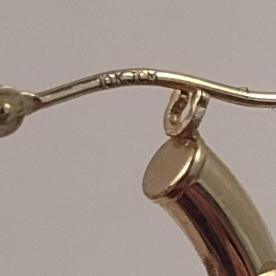 10 Karat Yellow Gold Earrings- Approx Total Weight 1.3 Grams (#56)