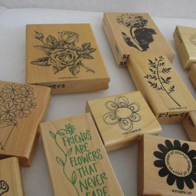 Various Flowers Wood Rubber Stamps Craft Card Art Making Wooden Stamp