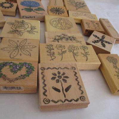 Various Flowers Wood Rubber Stamps Craft Card Art Making Wooden Stamp