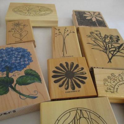 Various Flowers Wood Rubber Stamps Craft Card Art Making Wooden Stamp