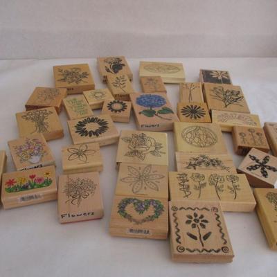 Various Flowers Wood Rubber Stamps Craft Card Art Making Wooden Stamp