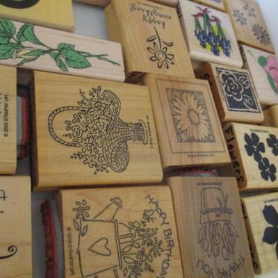 Various Flowers Wood Rubber Stamps Craft Card Art Making Wooden Stamp