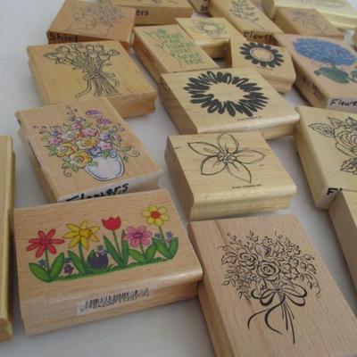 Various Flowers Wood Rubber Stamps Craft Card Art Making Wooden Stamp