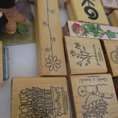 Various Flowers Wood Rubber Stamps Craft Card Art Making Wooden Stamp