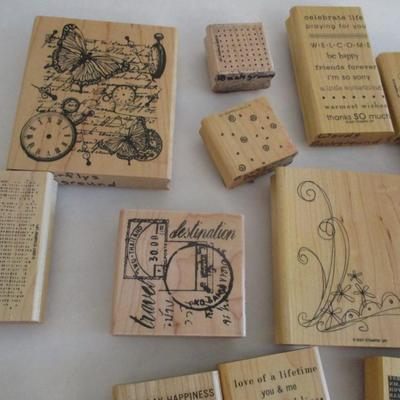 Various Backgrounds Wood Rubber Stamps Craft Card Art Making Wooden Stamps (see all pictures)