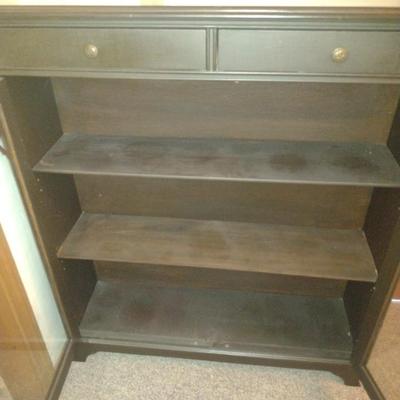 Wooden Two Drawer Book Cabinet- Approx 37 3/4" x 10" x 43 1/2" Tall