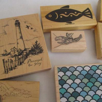 Various Sea Wood Rubber Stamps Craft Card Art Making Wooden Stamps (see all pictures)