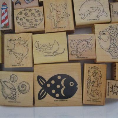 Various Sea Wood Rubber Stamps Craft Card Art Making Wooden Stamps (see all pictures)