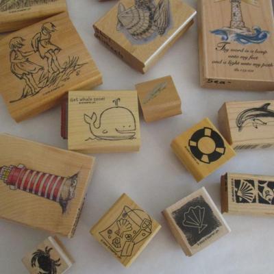 Various Sea Wood Rubber Stamps Craft Card Art Making Wooden Stamps (see all pictures)