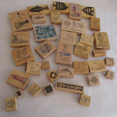 Various Sea Wood Rubber Stamps Craft Card Art Making Wooden Stamps (see all pictures)