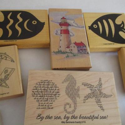 Various Sea Wood Rubber Stamps Craft Card Art Making Wooden Stamps (see all pictures)