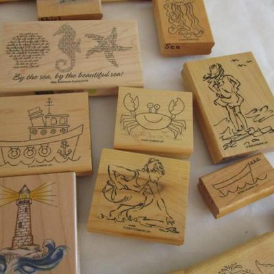 Various Sea Wood Rubber Stamps Craft Card Art Making Wooden Stamps (see all pictures)