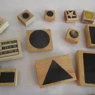 Various Shapes Wood Rubber Stamps Craft Card Art Making Wooden Stamps
