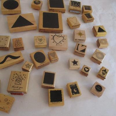 Various Shapes Wood Rubber Stamps Craft Card Art Making Wooden Stamps