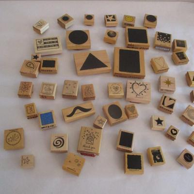 Various Shapes Wood Rubber Stamps Craft Card Art Making Wooden Stamps